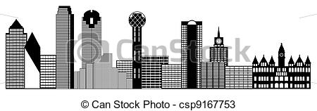 450x158 Drawn Skyline Dallas Tx - Dallas Skyline Sketch