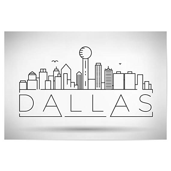 569x569 Artboxone Poster Cities Minimal Dallas Skyline 30x20 Cm Design - Dallas Skyline Sketch