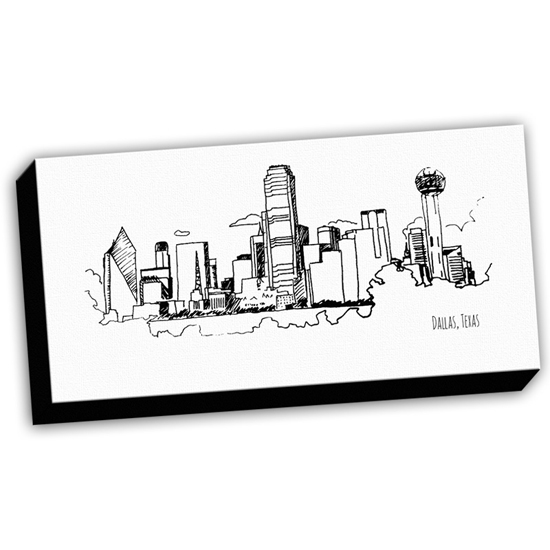 Dallas Skyline Sketch at PaintingValley.com | Explore collection of ...