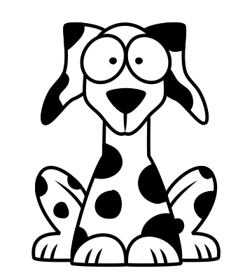 350x400 Drawing A Cartoon Dalmatian - Dalmatian Sketch