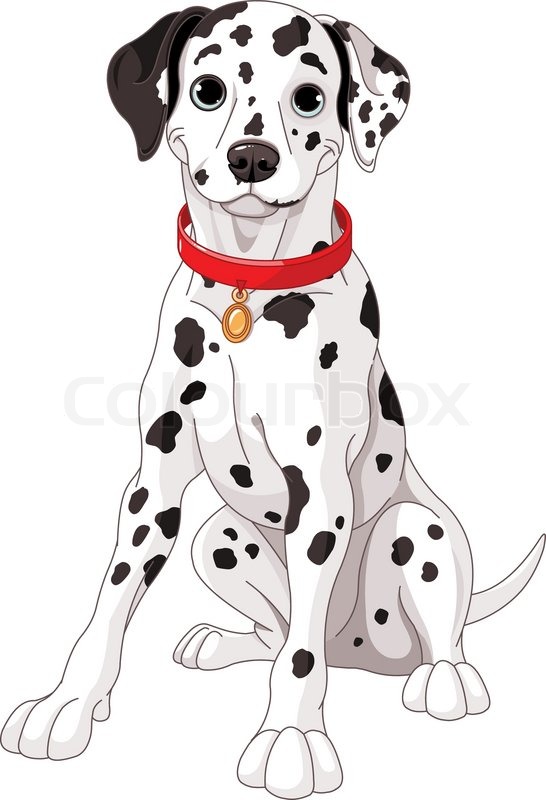 546x800 Illustration Of A Cute Dalmatian Dog Wearing A Red Collar Stock - Dalmatian Sketch