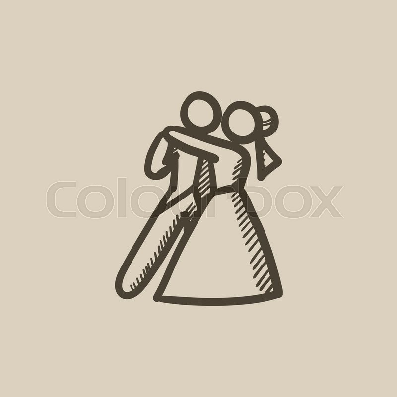 800x800 First Wedding Dance Vector Sketch Icon Isolated On Background - Dance Sketch