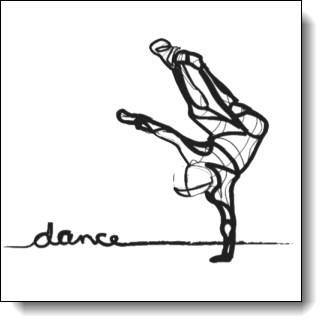 327x327 Hip Hop Dancer Sketch (Art In Motion Series - Dance Sketch