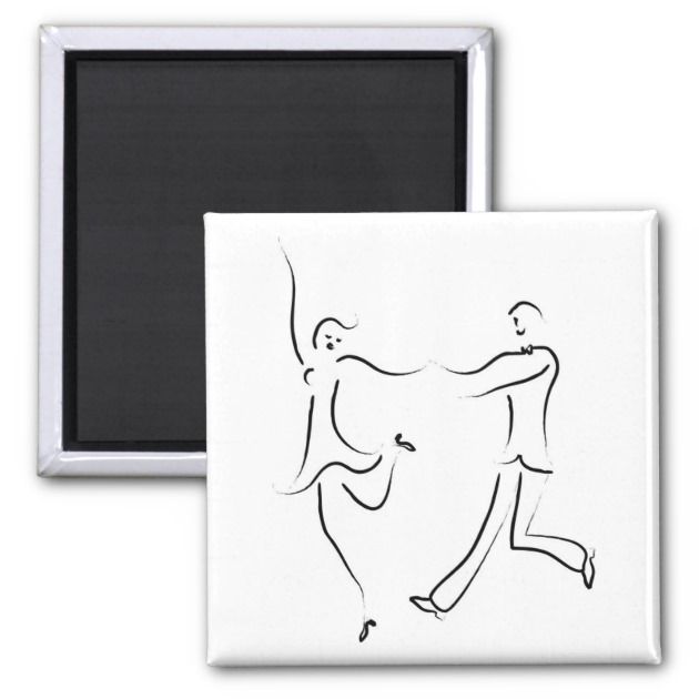 630x630 Dancing Couple Sketch Magnet - Dancing Couple Sketch
