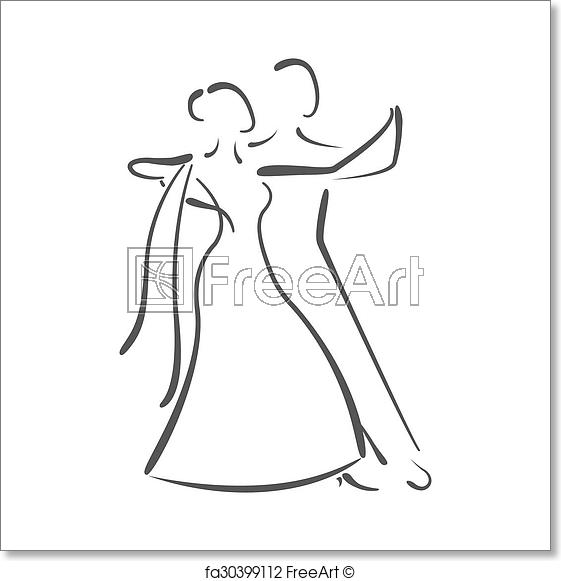 561x581 Free Art Print Of Dancing Couple Logo. Dancing Couple Logo - Dancing Couple Sketch