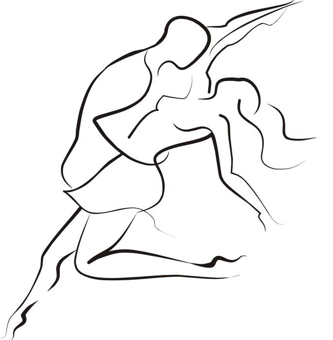 685x700 Ballroom Dancing Couple Sketch Sticker We Live To Change - Dancing Couple Sketch