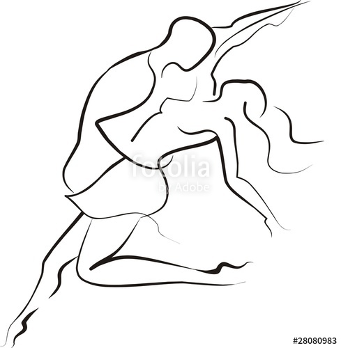 489x500 Ballroom Dancing Couple Sketch Stock Image And Royalty Free - Dancing Couple Sketch