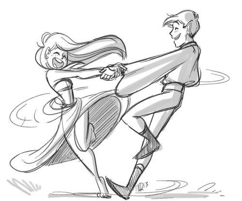 500x416 Grafika Couple, Dance, And Drawing Dancing Ref - Dancing Couple Sketch