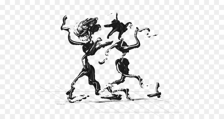 900x480 Dance Abstract Art Painting Sketch - Dancing Couple Sketch