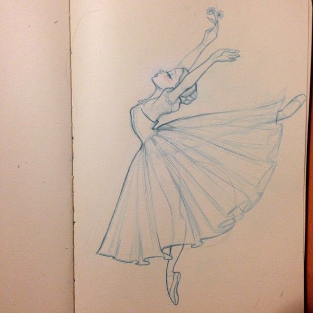 640x640 Wishful Dancer - Dancing Girl Sketch