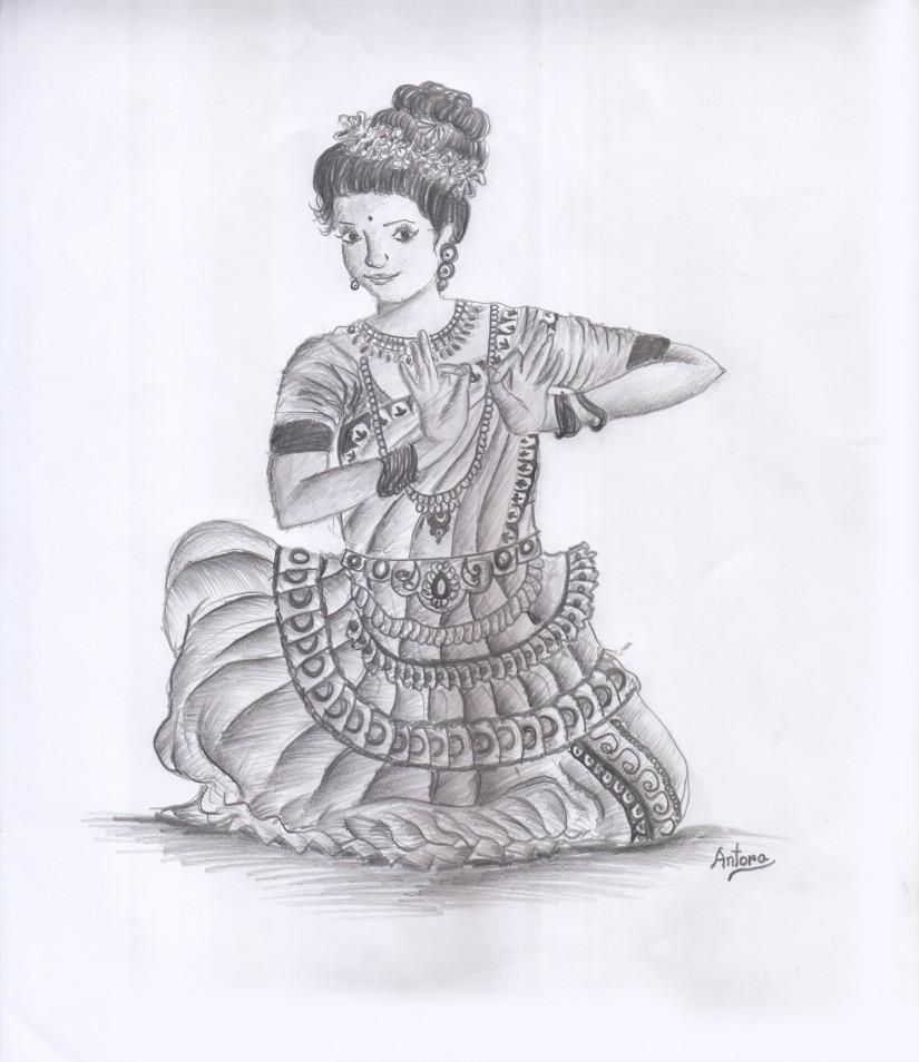 Dancing Girl Sketch at PaintingValley.com | Explore collection of ...