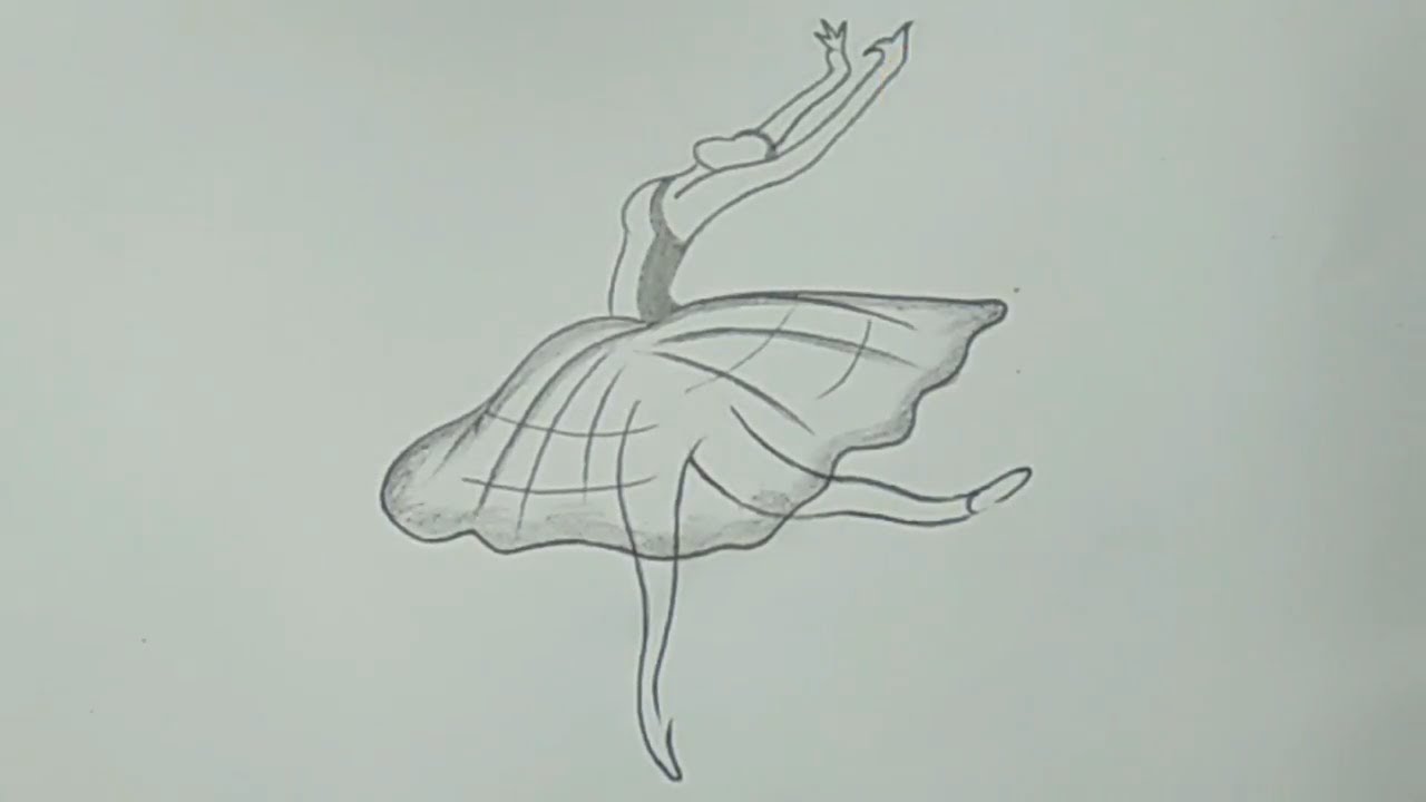 1280x720 Cool Pencil Drawing A Dancing Girl For Beginners - Dancing Girl Sketch