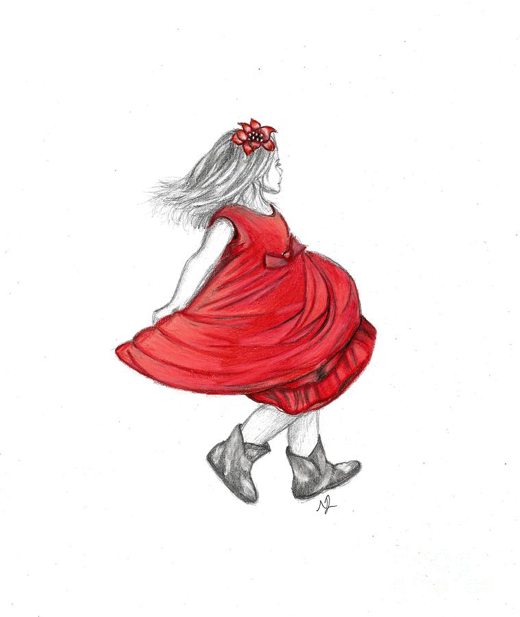 759x900 Dancing Girl Drawing By Natasha Lovell - Dancing Girl Sketch