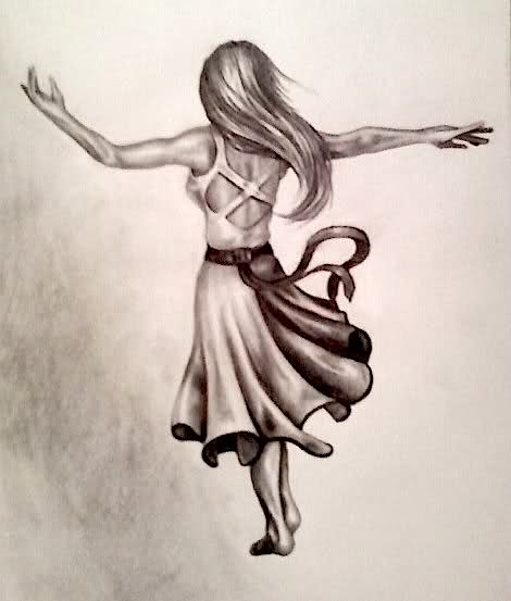 470x553 Mel S Portraits Dancing Lady - Dancing Woman Sketch