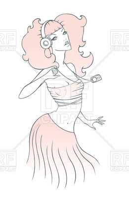 261x400 Sketch Of Dancing Woman Vector Image Vector Artwork Of People - Dancing Woman Sketch