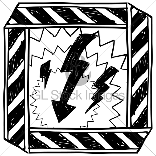 500x500 Electrical Hazard Warning Sign Sketch Gl Stock Images - Danger Sketch