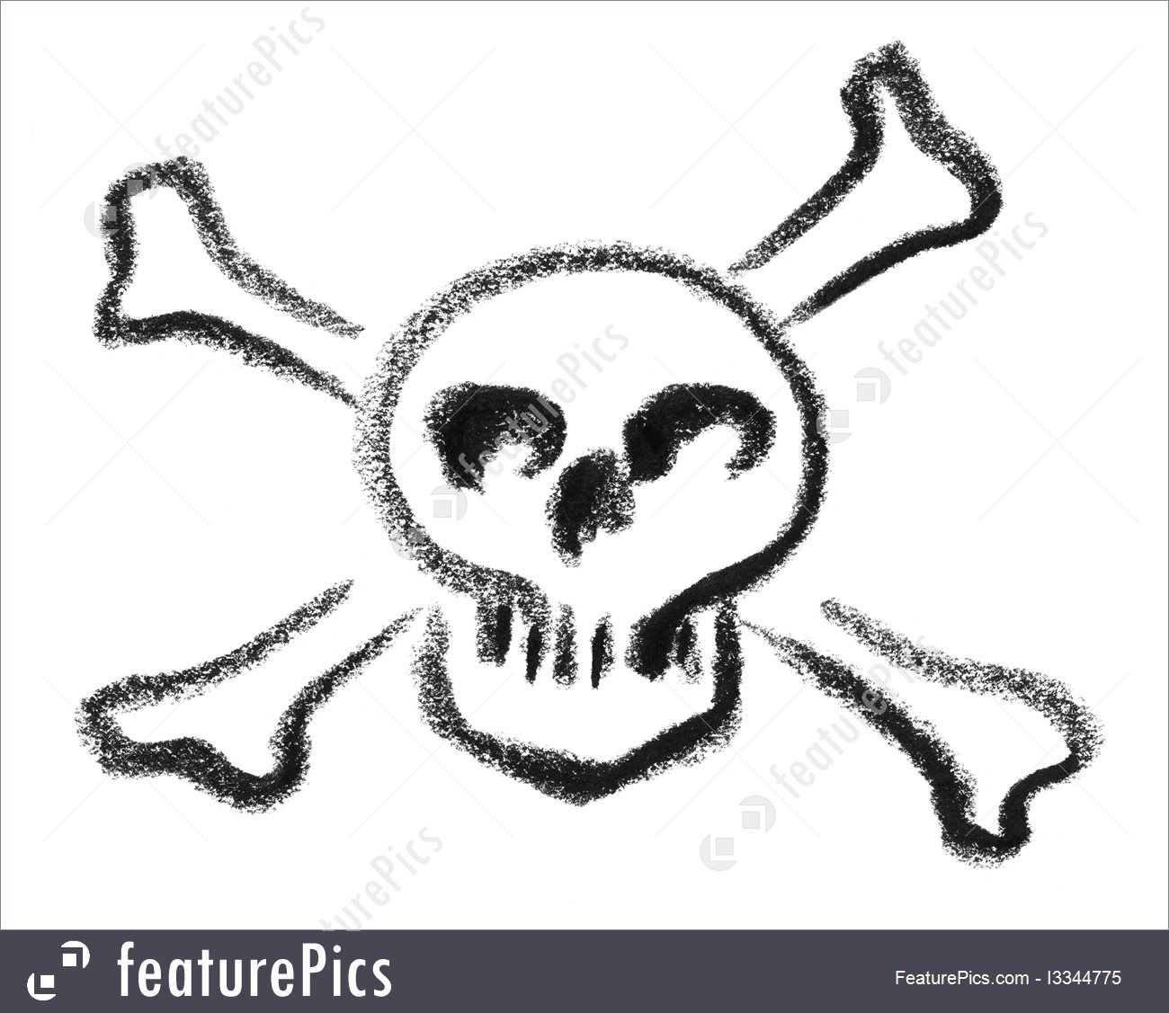 1300x1127 Image Of Skull And Crossed Bones Sketch - Danger Sketch