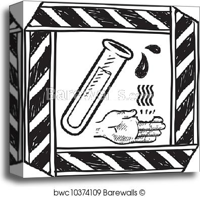 396x390 Canvas Print Of Chemical Danger Sign Sketch Barewalls Posters - Danger Sketch