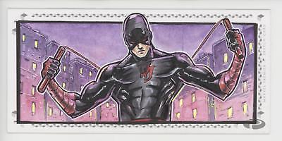 400x200 2017 Marvel Premier Triple Panel Daredevil Sketch Card By Glen - Daredevil Sketch
