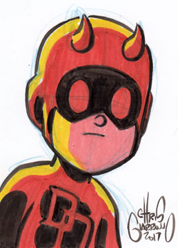 258x360 Chris G Daily Sketch Card - Daredevil Sketch