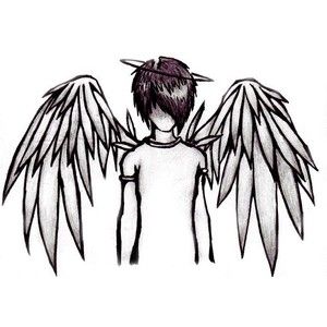 300x300 Fallen Angel Sleepy Hollow Draw, Emo Art And Art - Dark Angel Sketch