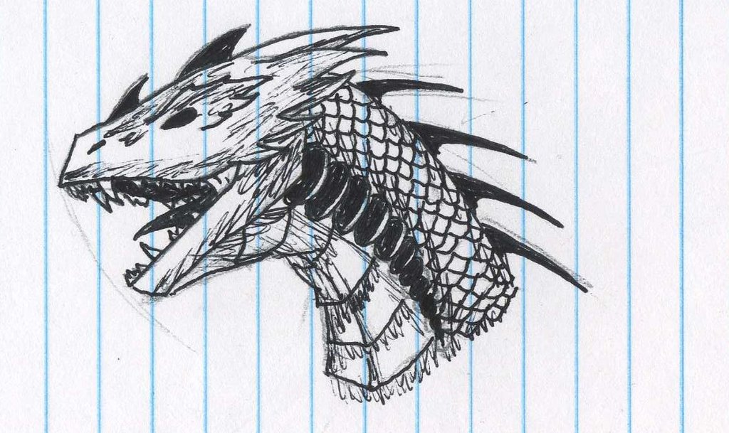 1024x609 Pen Sketch Dark Dragon By Nalika Str - Dark Dragon Sketch