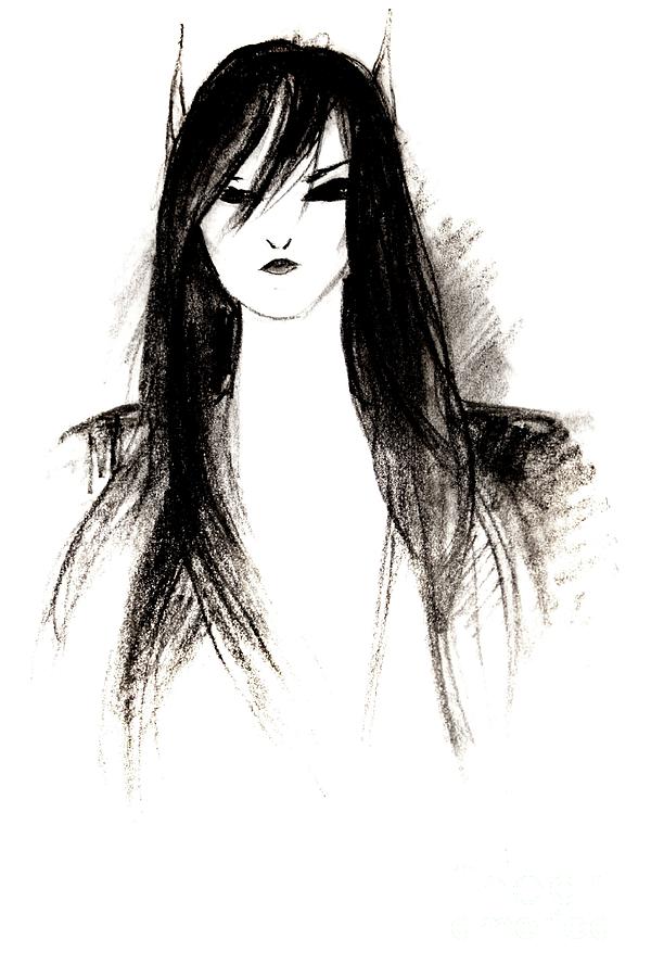 600x900 Dark Elf Drawing By Jenni Mitkovic - Dark Elf Sketch