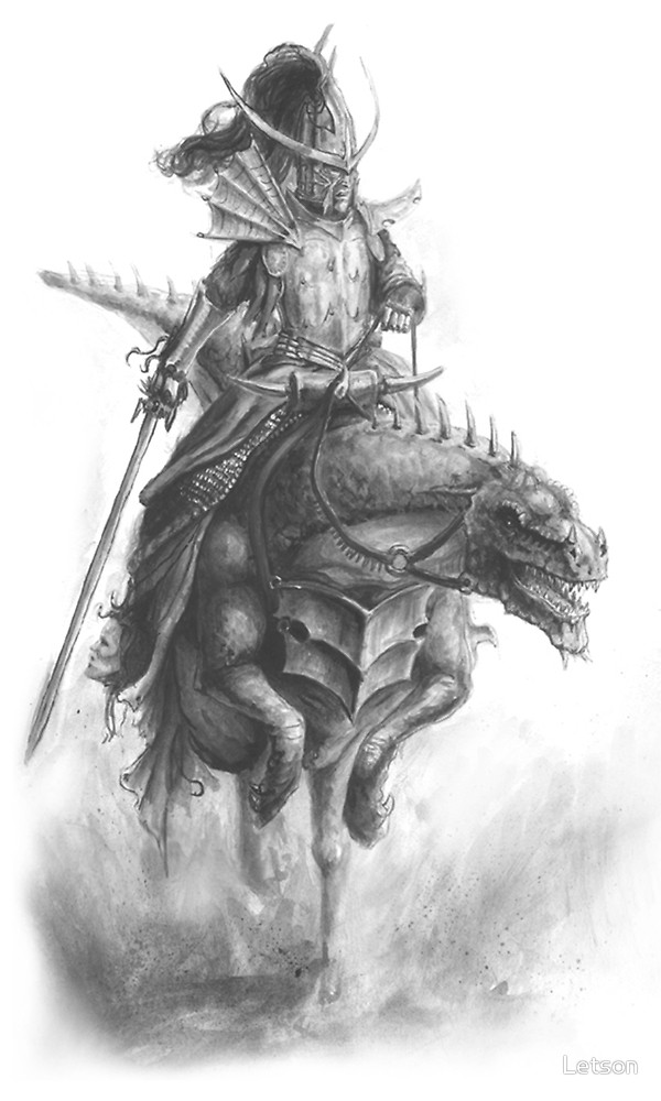 600x1000 Dark Elf Knight By Letson Redbubble - Dark Elf Sketch