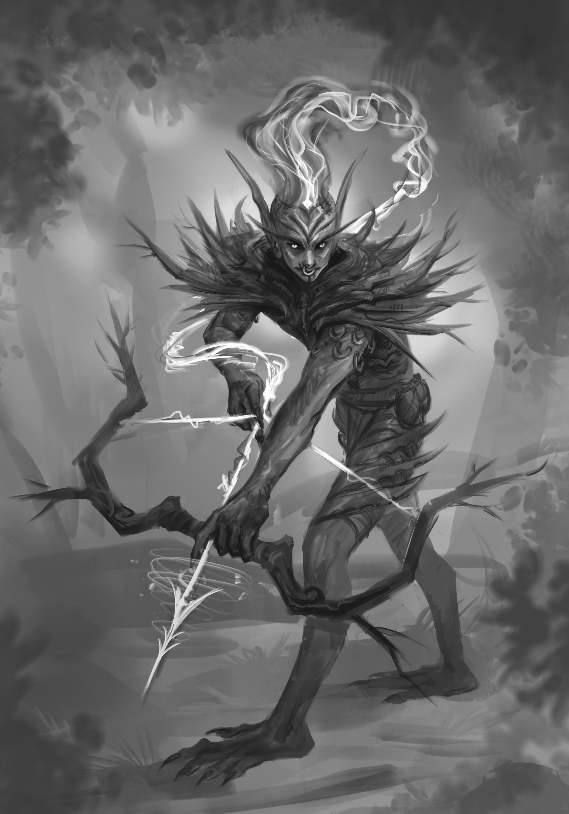 1920x2749 Moniek Schilder - Dark Elf Sketch