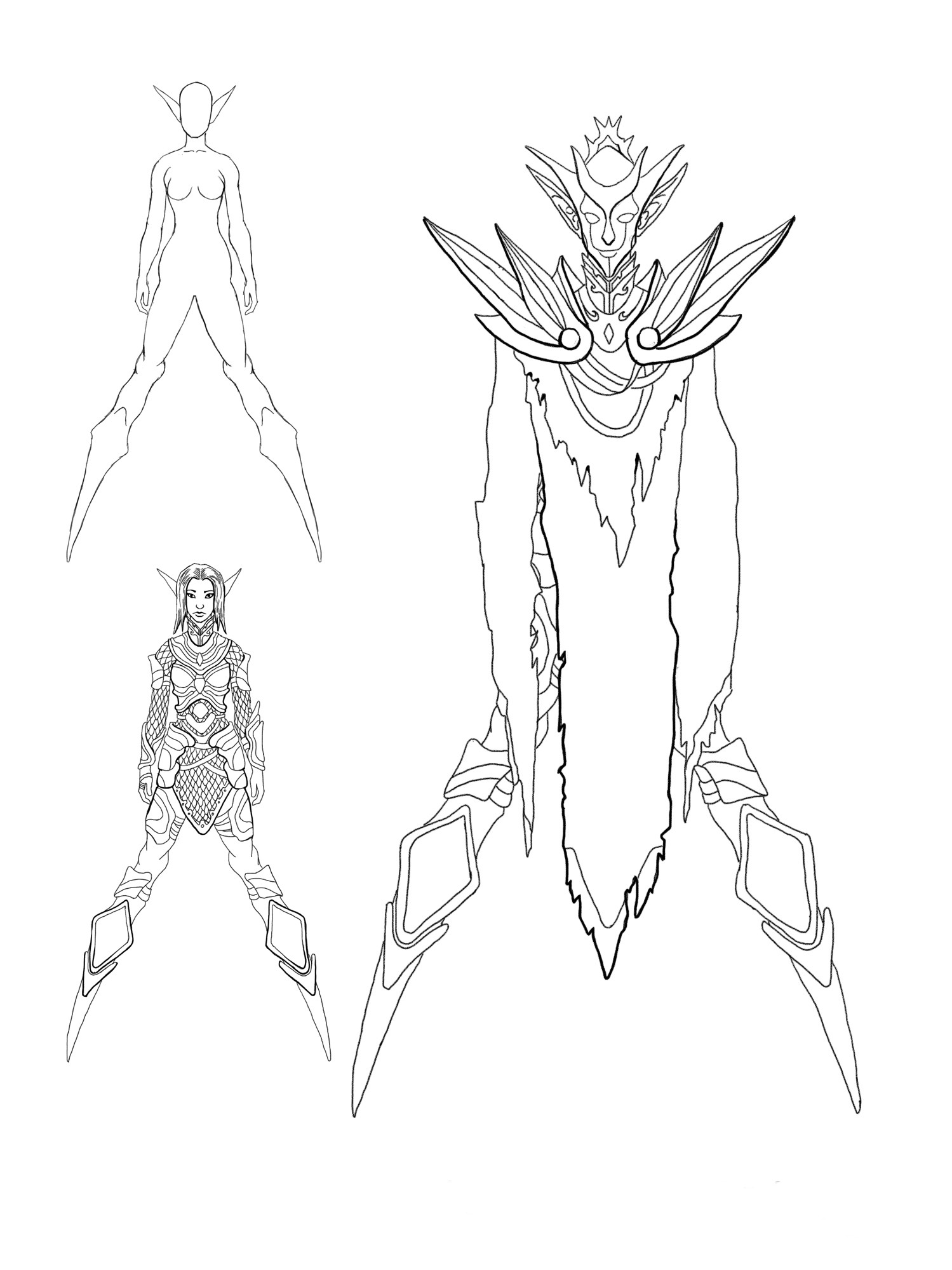 1499x1999 - Dark Elf Sketch