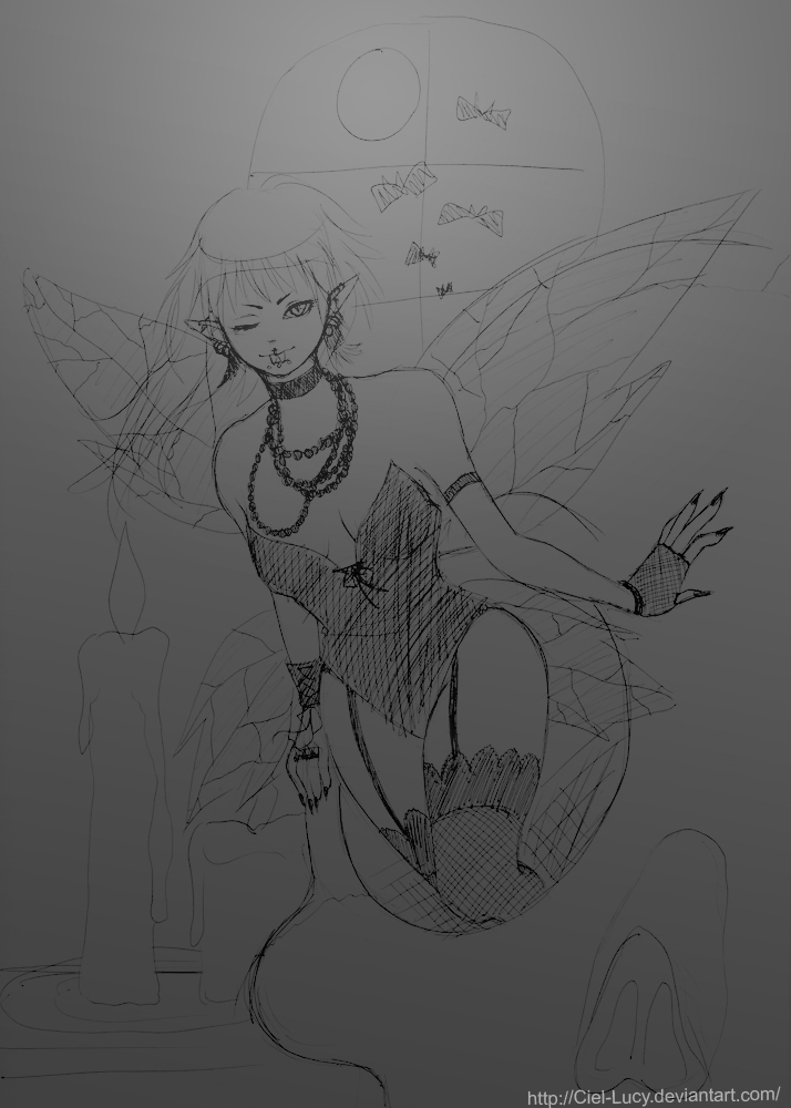 714x1000 Dark Fairy Sketch By Ciel Lucy - Dark Fairy Sketch