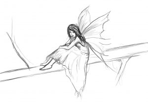 300x210 Very Easy Fairy Sketch Black And White Fairy Pictures Faces Dark - Dark Fairy Sketch