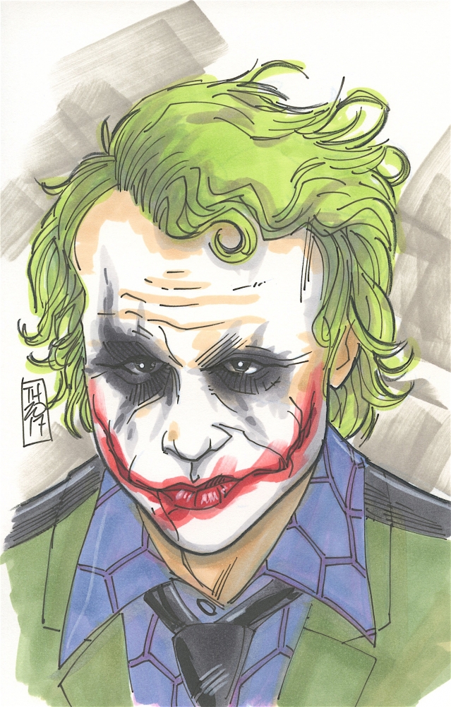 639x1000 Online Sports Memorabilia Auction Pristine Auction - Dark Knight Joker Sketch