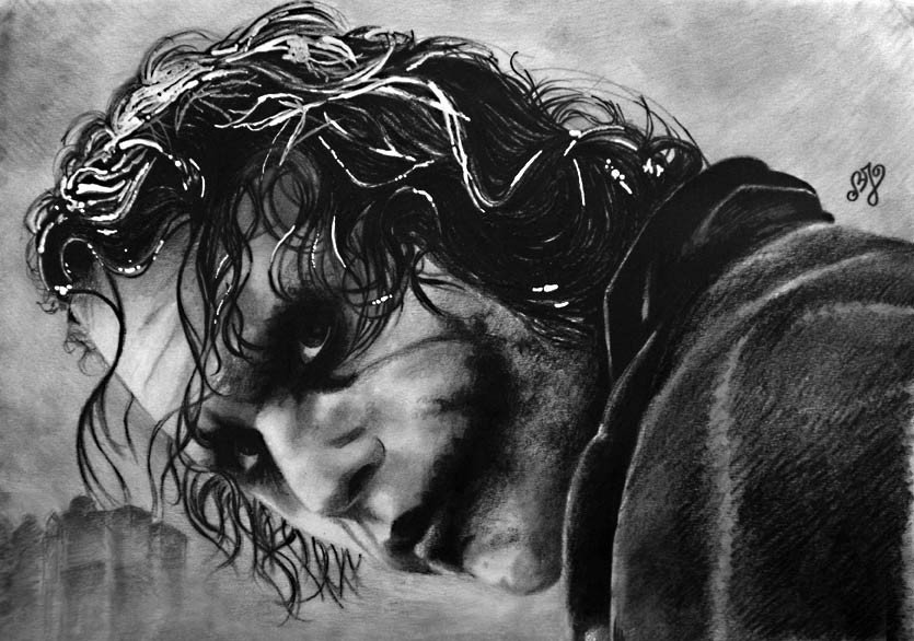 835x586 Soulful Portraits Joker ~ The Dark Knight ~ Heath Ledger - Dark Knight Joker Sketch