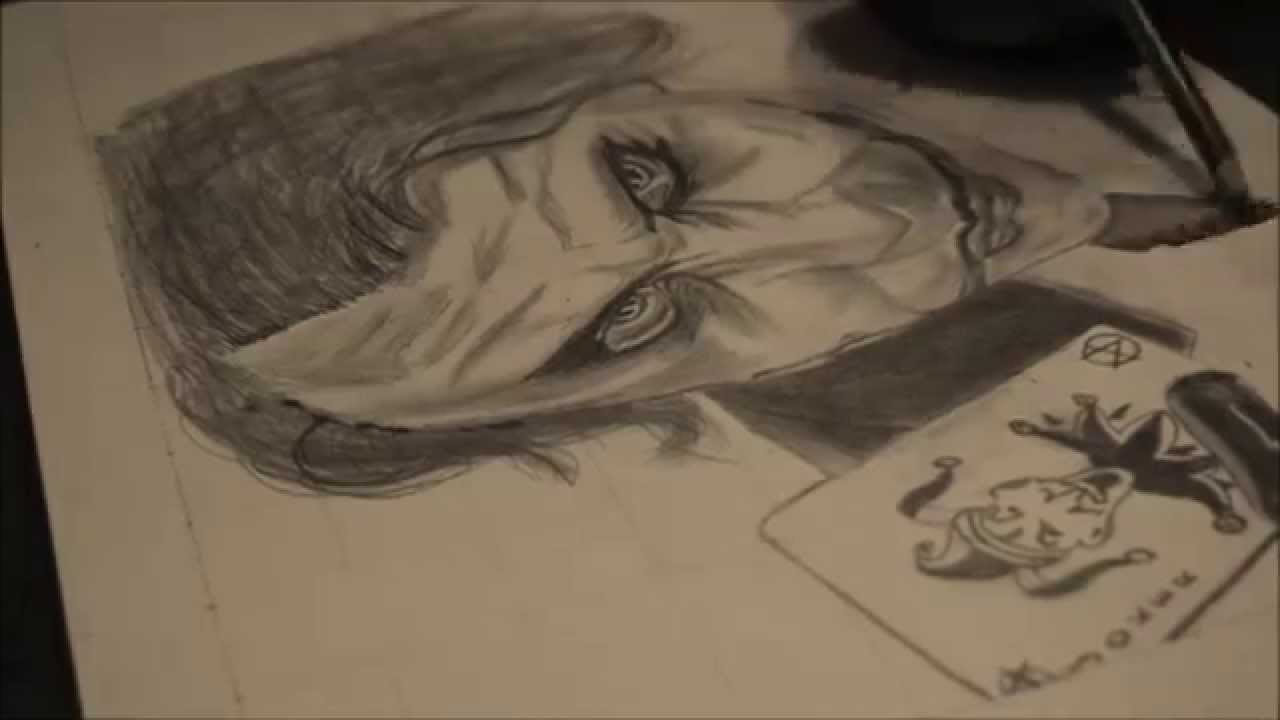1280x720 The Joker The Dark Knight Sketch - Dark Knight Joker Sketch