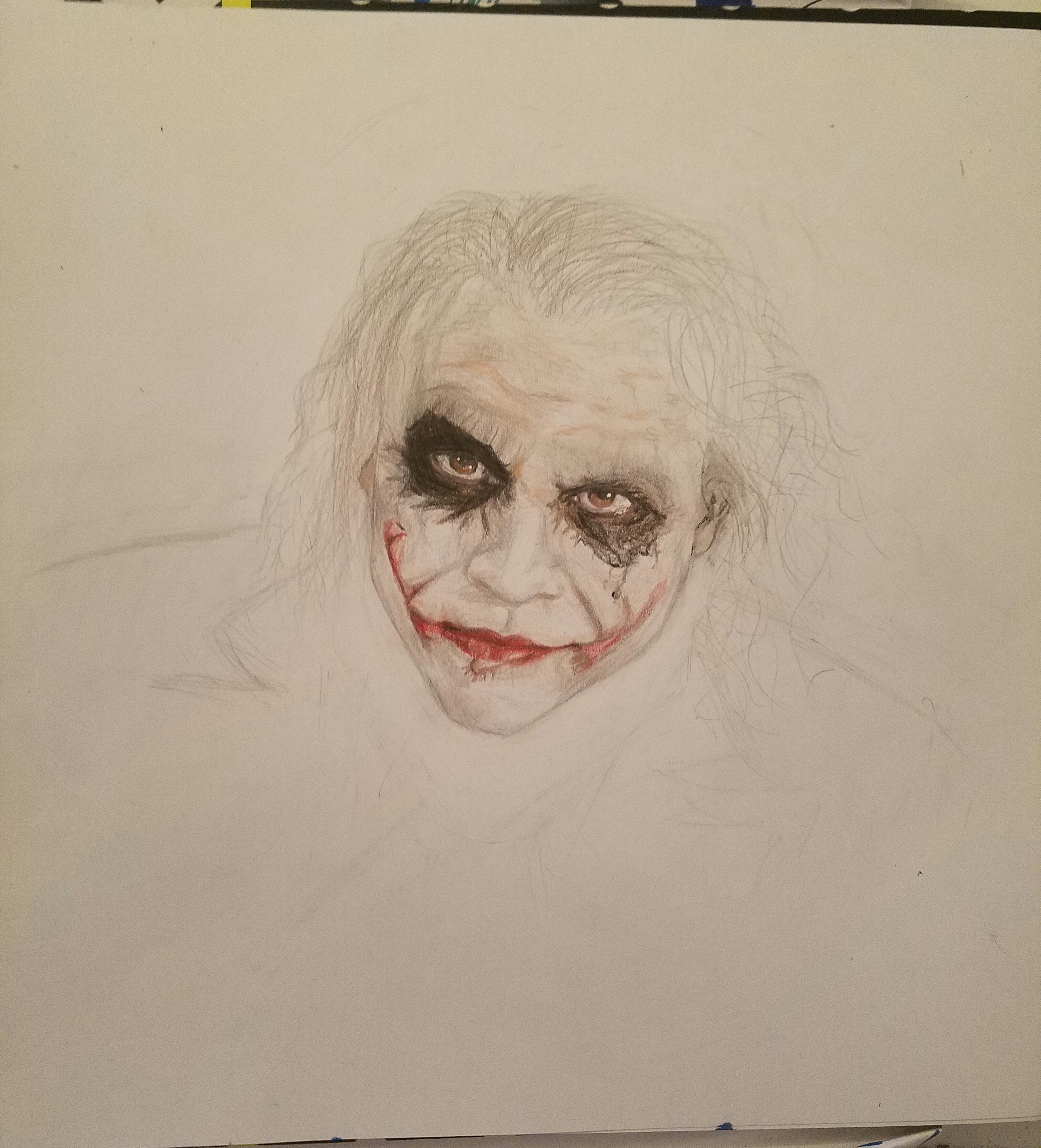 3024x3334 Wip Dark Knight Joker Sketch By Missclown On Newgrounds - Dark Knight Joker Sketch
