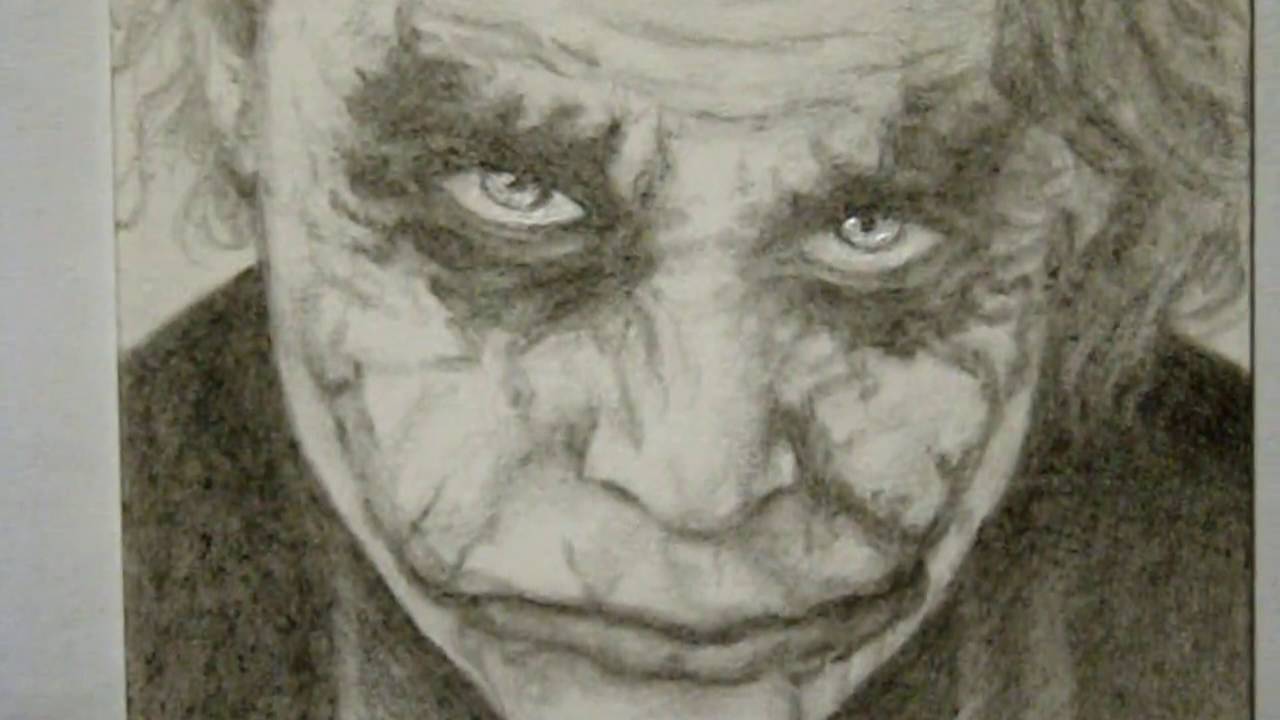 1280x720 Dark Knight Rises Heath Ledger Joker Sketch Card 2.0 - Dark Knight Joker Sketch