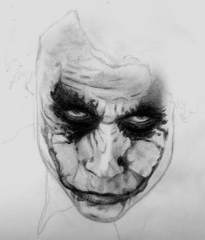 Dark Knight Joker Sketch at PaintingValley.com | Explore collection of ...