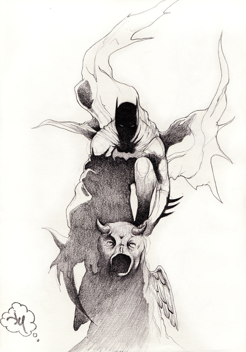 800x1147 The Dark Knight Sketch By Jdotjam - Dark Knight Sketch