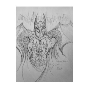 300x300 Batman Dark Knight Sketch Drawing By Jaime Paberzis - Dark Knight Sketch