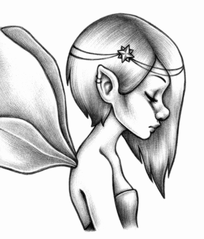 689x804 Dark Fairy Pencil Drawings Lovely Fairy Pencil Drawing - Dark Pencil Sketch