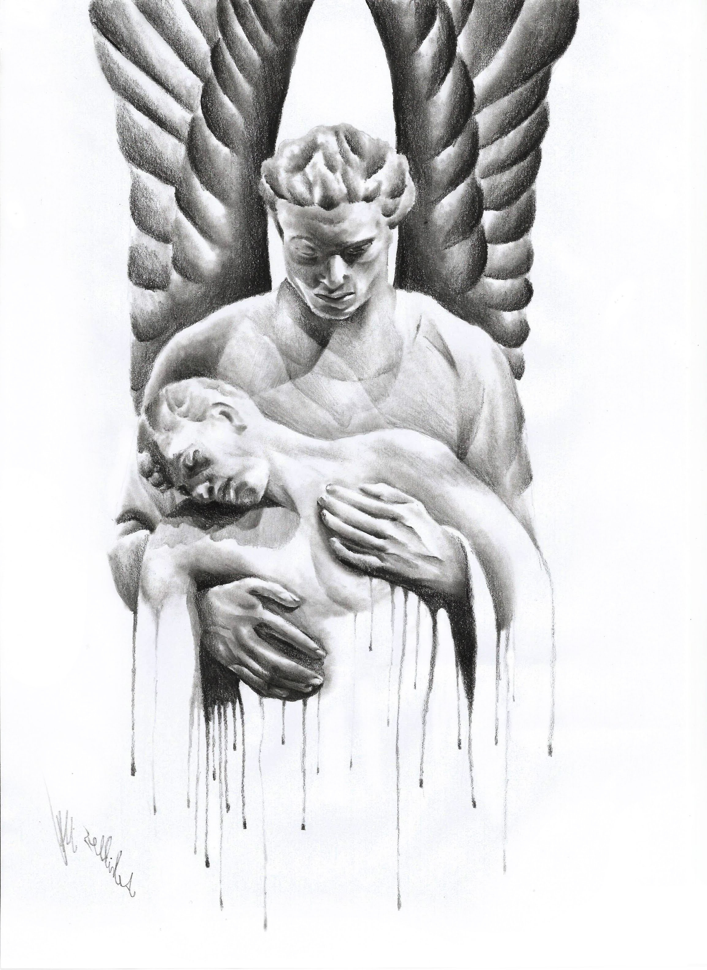 2303x3160 Pencil Drawing Of Angel Dark Angel Pencil Art ( Speed Drawing - Dark Pencil Sketch