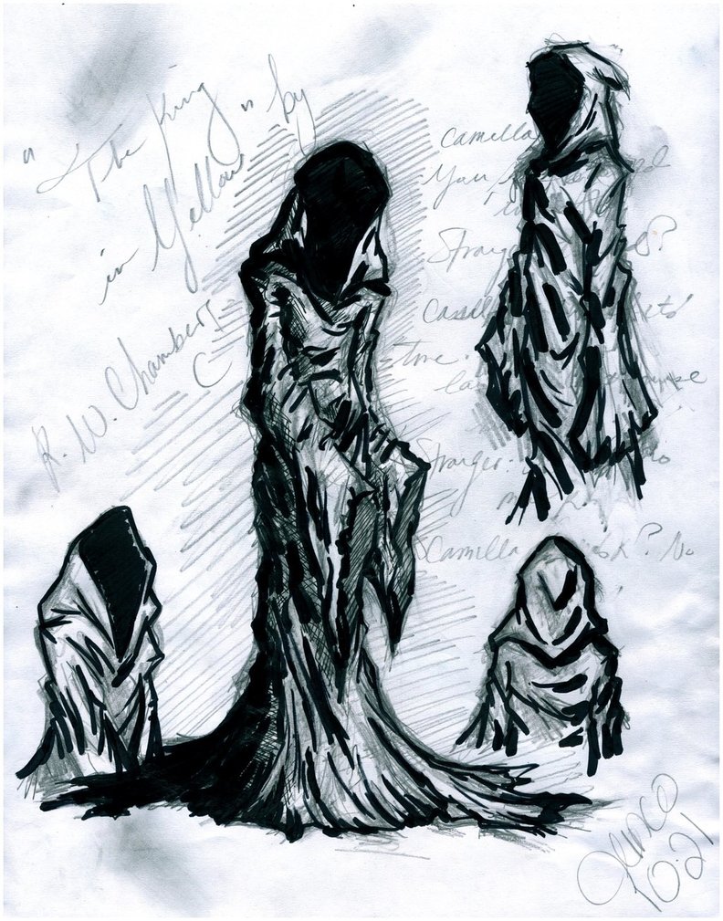 792x1009 The King In Yellow Test Sketches By Dark Eyed Junco - Dark Sketches