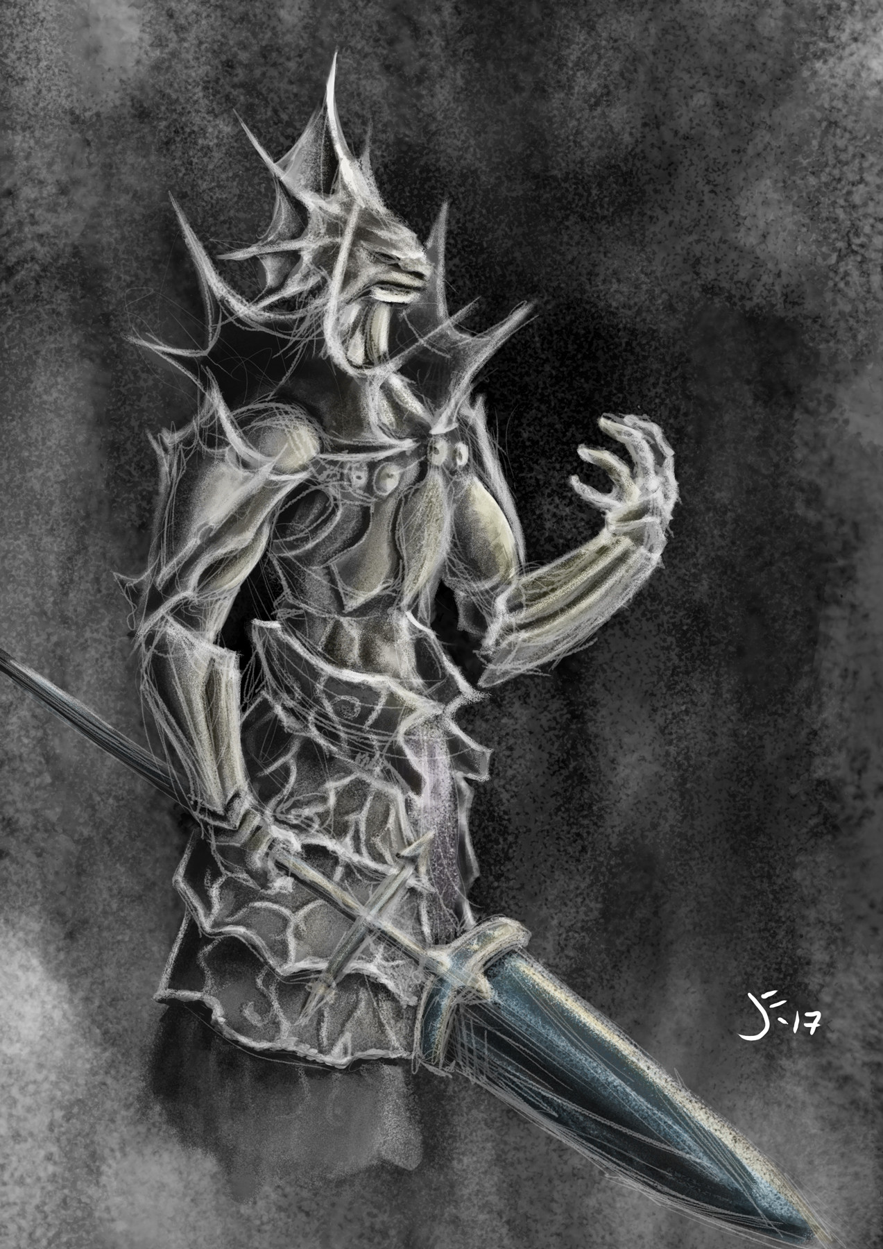 1273x1800 Artstation - Dark Souls Sketch