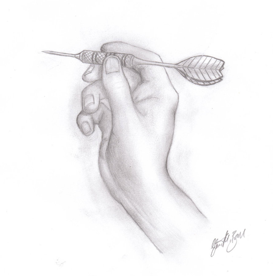 889x899 Hand Dart Sketch By A1pha0mega007 - Dart Sketch