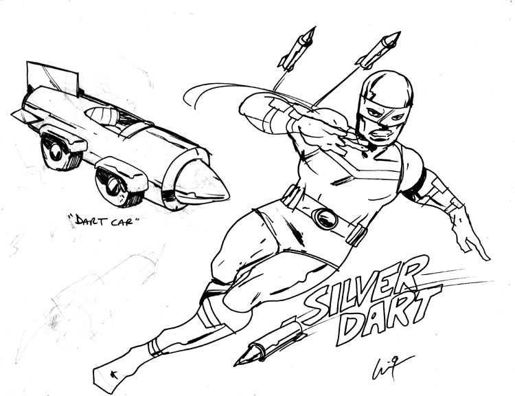 750x576 Silver Dart Sketch By Legacyherocomics - Dart Sketch
