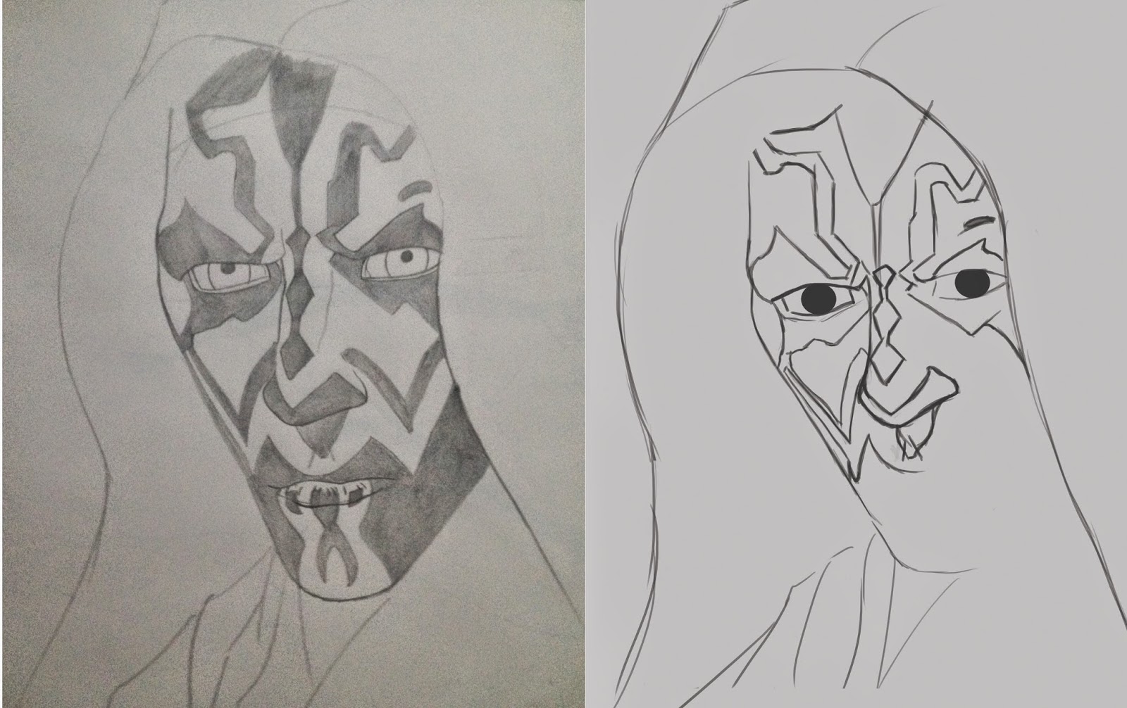 1600x1006 Darth Maul... Pencil Drawing Vs Digital Painting Sketch Blog - Darth Maul Sketch