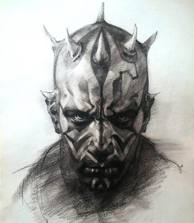 736x847 Amazing Darth Maul Drawing By Elia Bonetti 8 Bit Nerds - Darth Maul Sketch