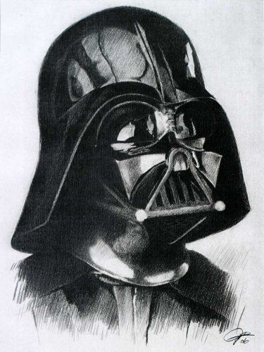 375x500 Darth Vader Helmet Pencil Drawing - Darth Vader Helmet Sketch