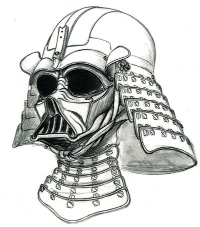 400x453 Menpo Mask - Darth Vader Helmet Sketch